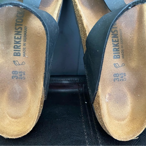 LOT 2 Pre-owned Birkenstock Gizeh Black and Brown Slip-On Sandals 38/7 Women’s - Picture 2 of 9